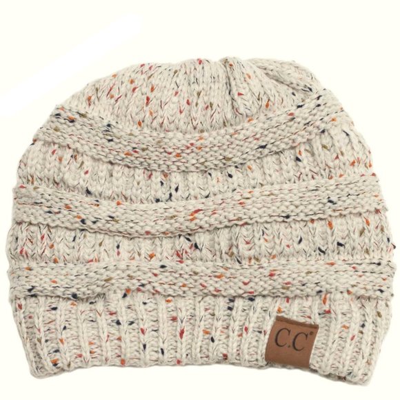 CC Messy Bun Beanie - Oatmeal - Picture 2 of 2